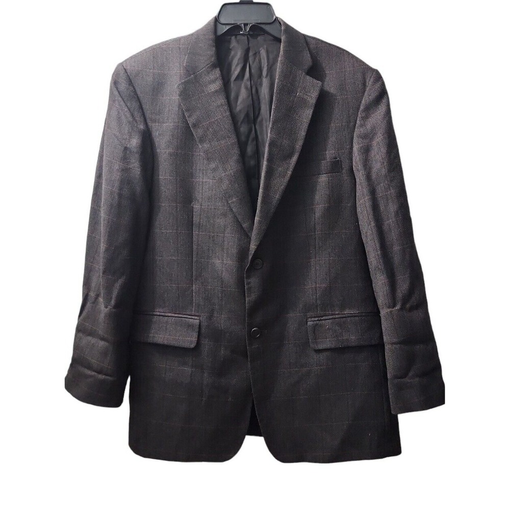 Haggar Collections Plaid‎ Blazer Sport Coat Two Button Jacket